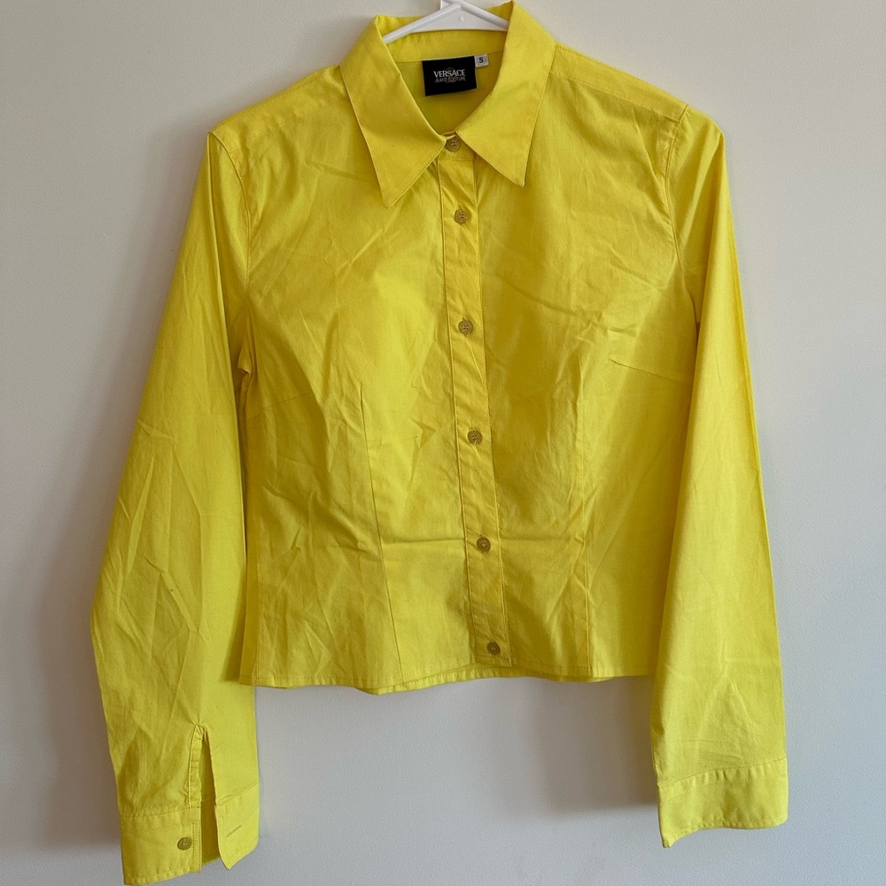 Versace Yellow Button Down Shirt - image 1